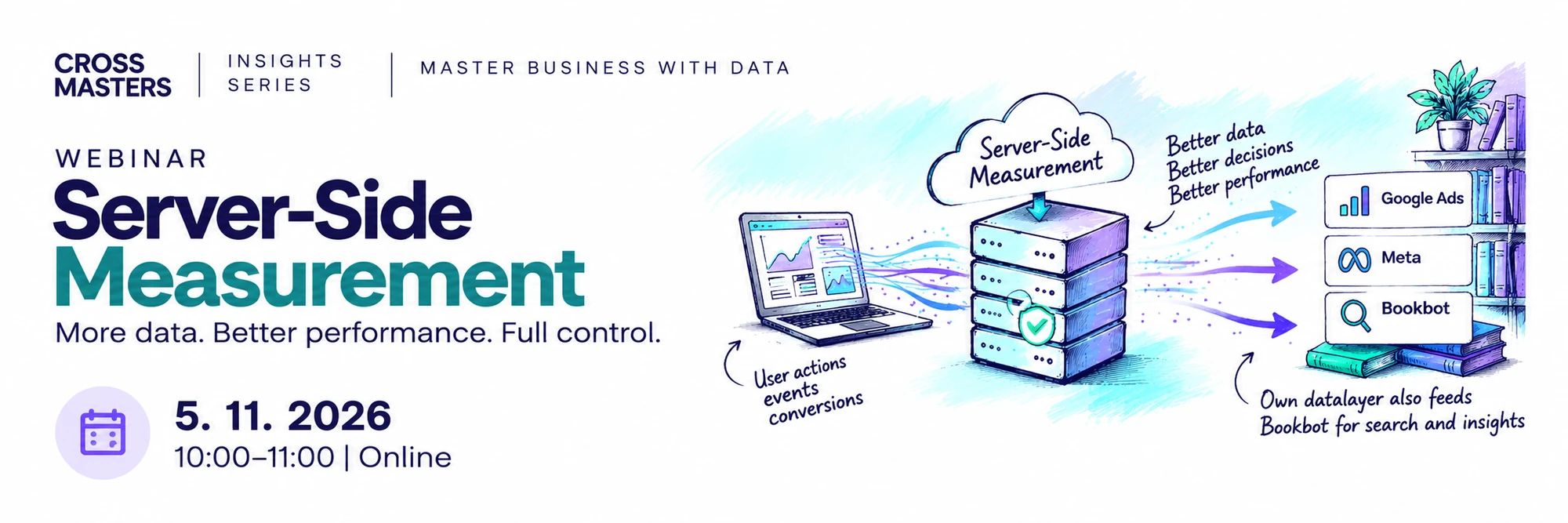 Webinar: Server-Side Measurement. More data. Better performance. Full control. 5. 11. 2026, 10:00–11:00, Online.